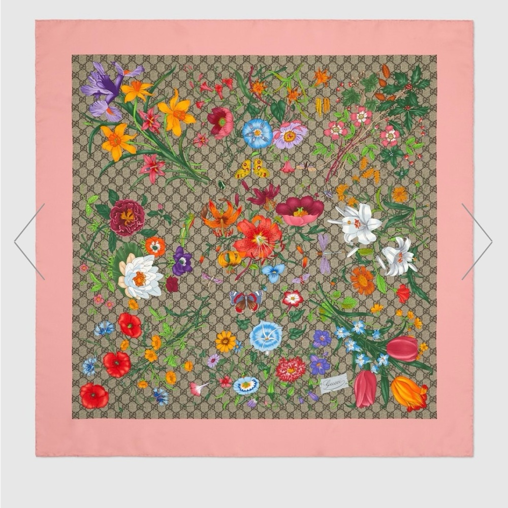 GUCCI FLORA SCARF PINK